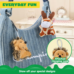 JOYIN mini safari animal plush set, 12 designs, great stocking stuffers.