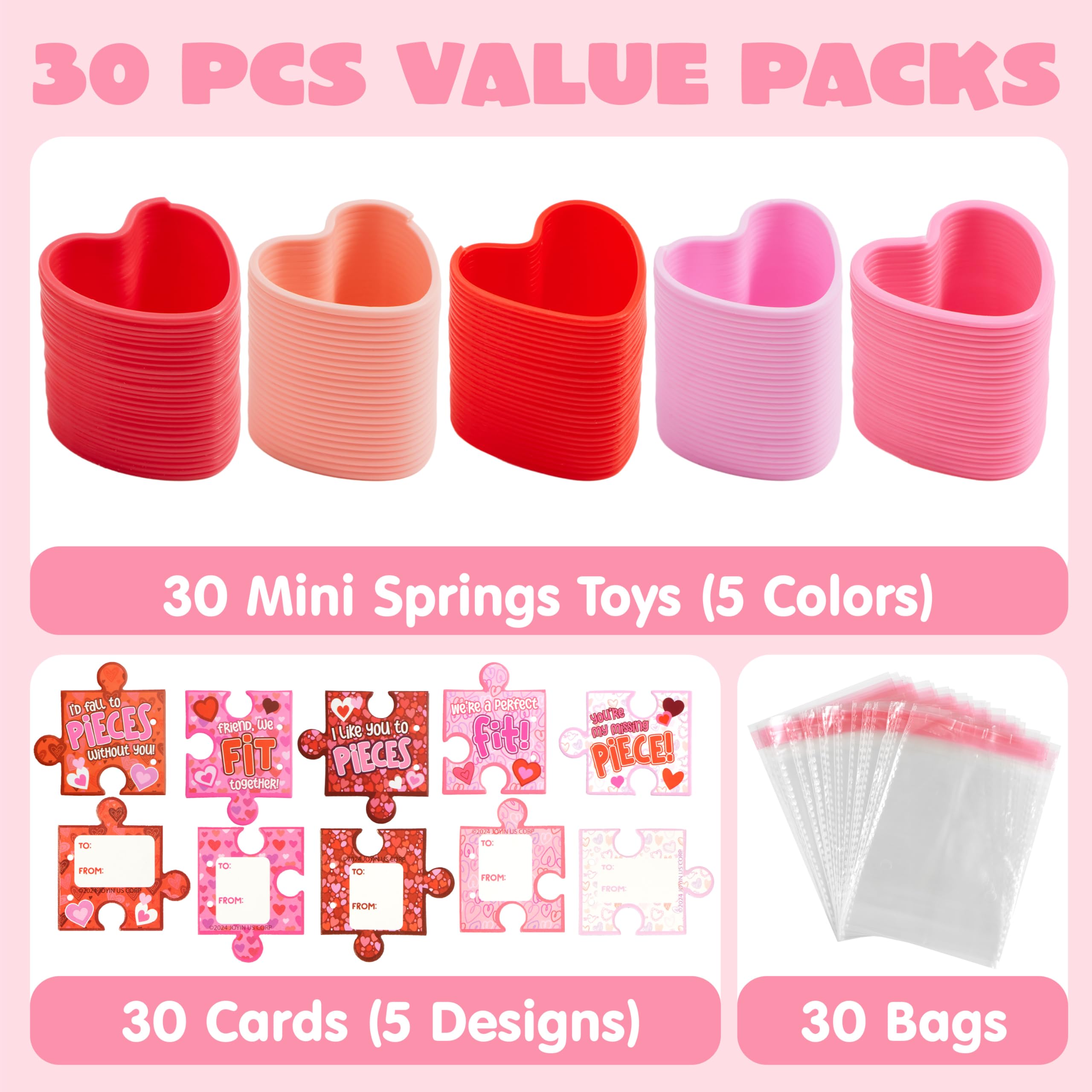 JOYIN mini-springs heart pack for classroom prizes and fun