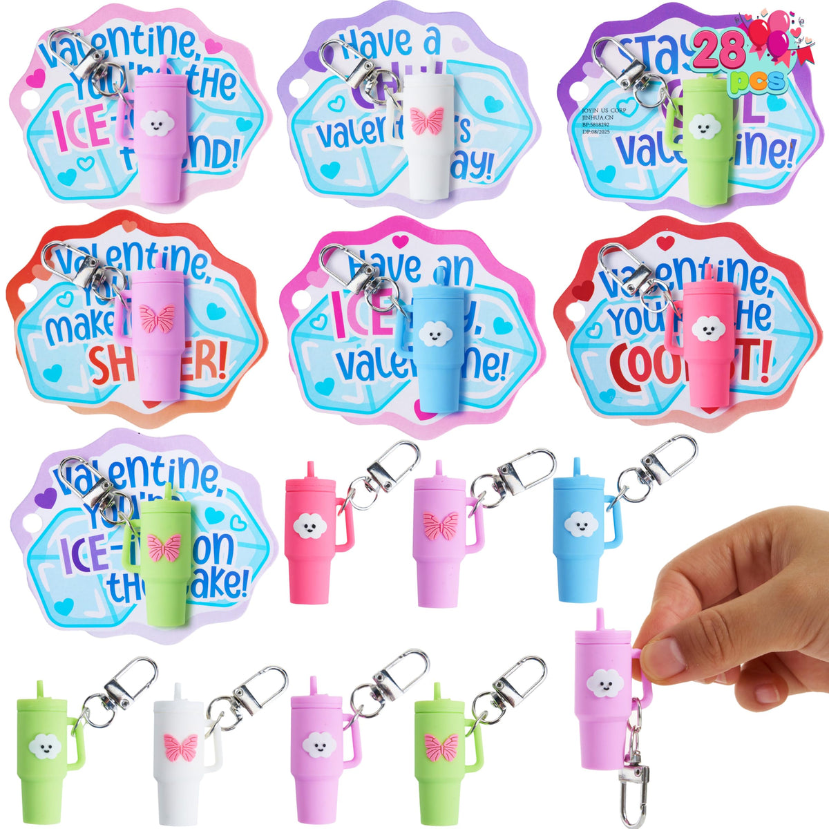 JOYIN mini tumbler keychain front view, ideal classroom gift