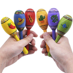 JOYIN mini wooden maracas blue for kids party rhythm and fun