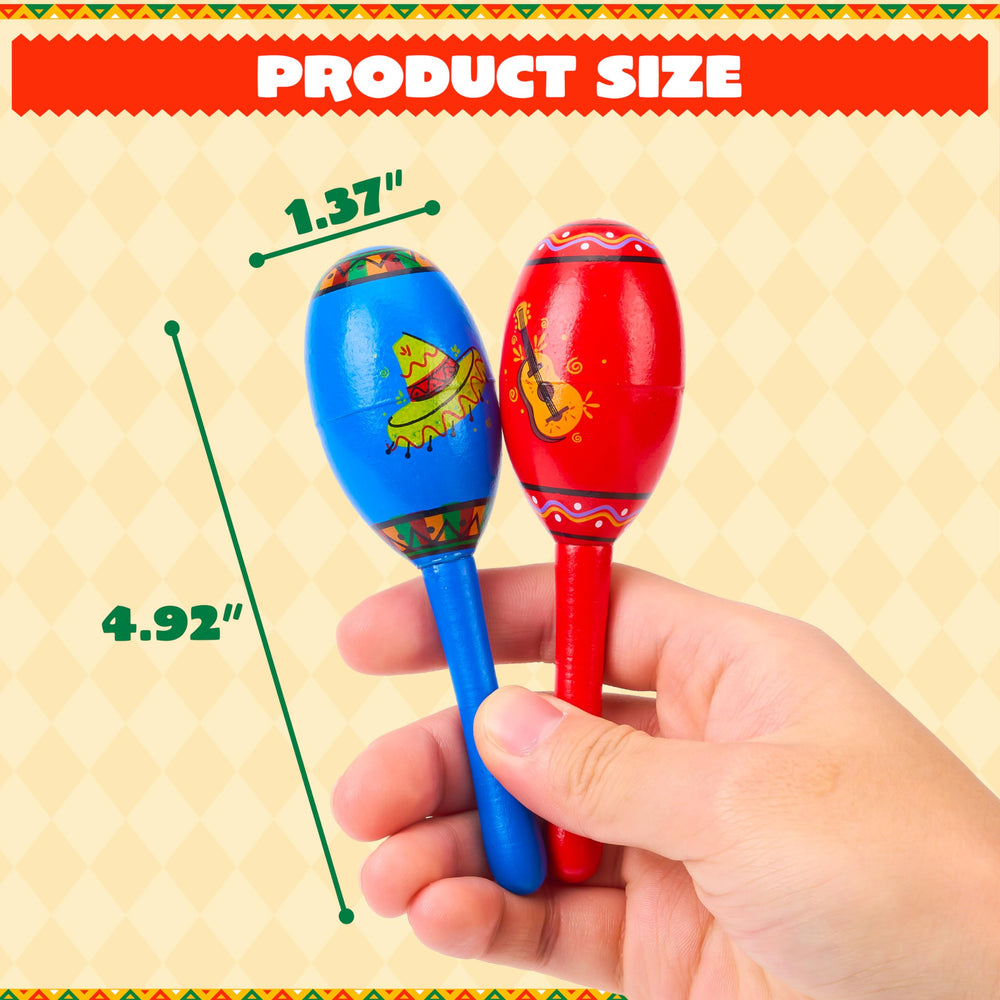 JOYIN mini wooden maracas green – perfect for tropical luau activities