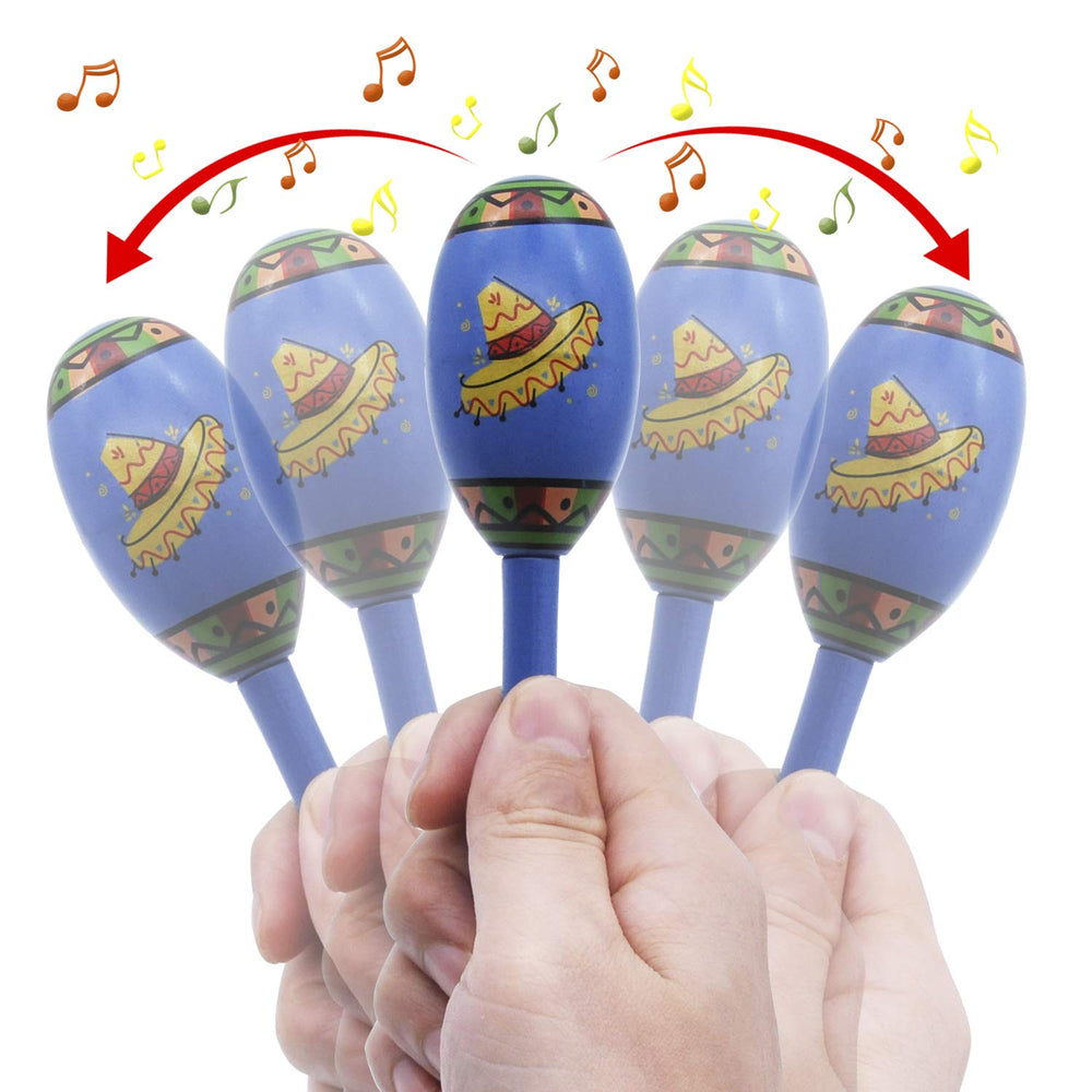 JOYIN mini wooden maracas green for kids party rhythm and fun