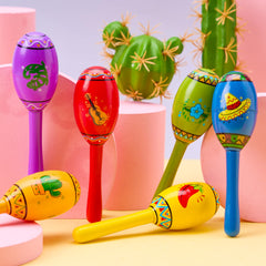 JOYIN mini wooden maracas multicolor set – six colors support group rhythm games
