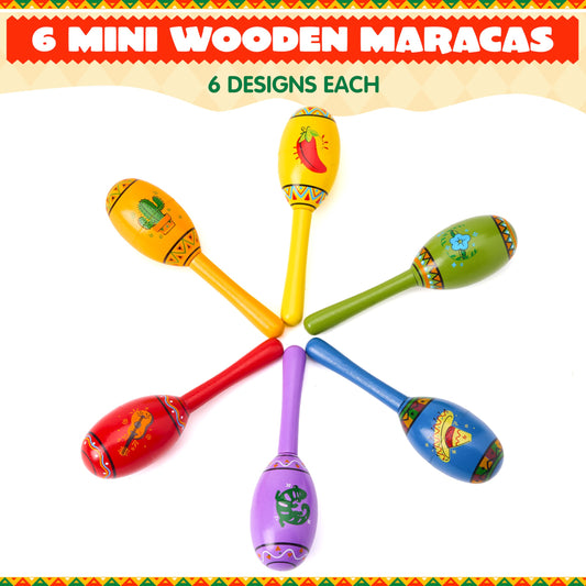 JOYIN mini wooden maracas orange – bright color enhances party atmosphere