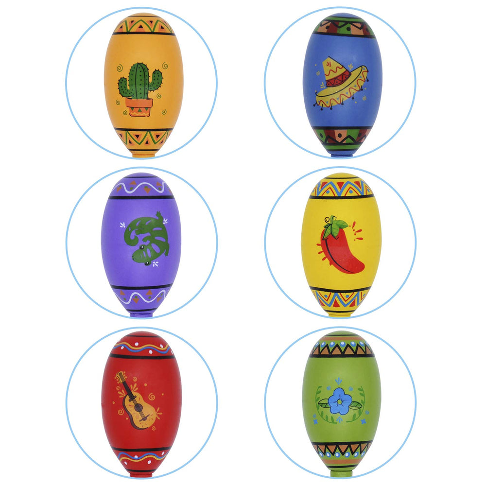 JOYIN mini wooden maracas orange for kids party rhythm and fun