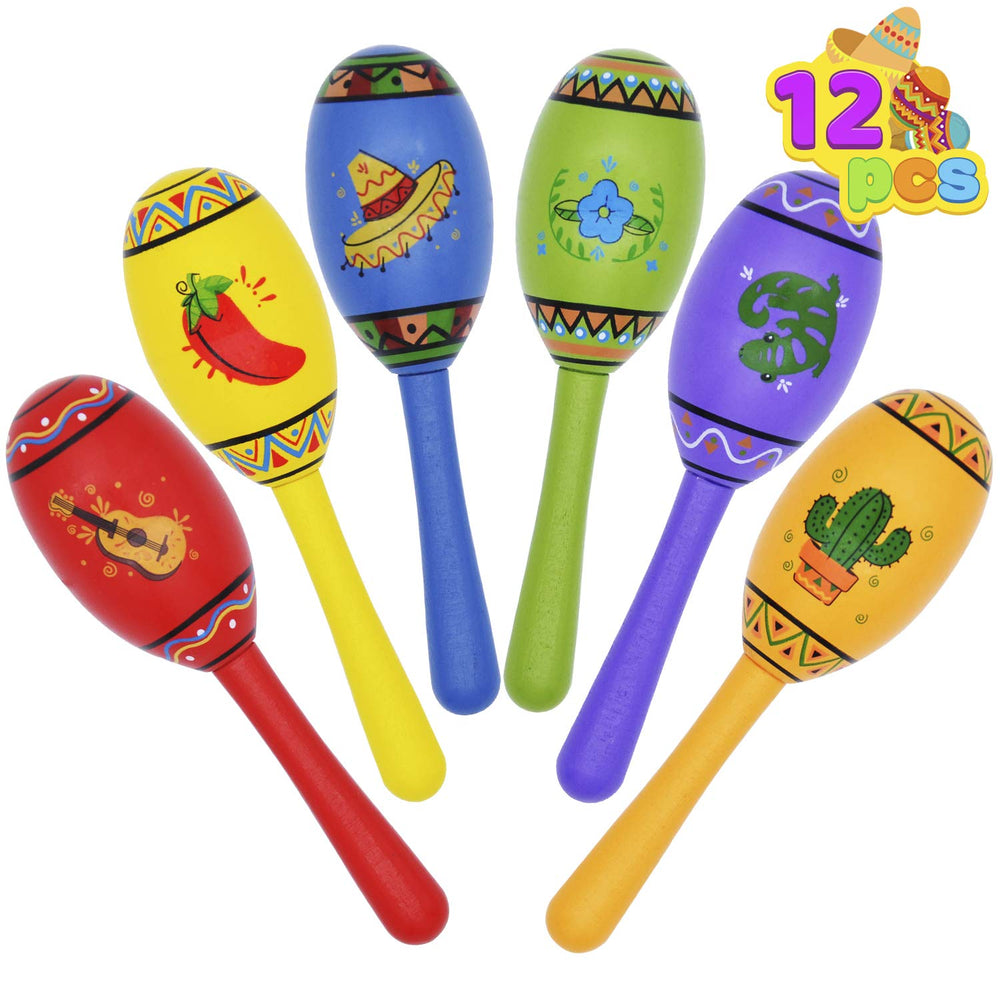 JOYIN mini wooden maracas red for kids party rhythm and fun