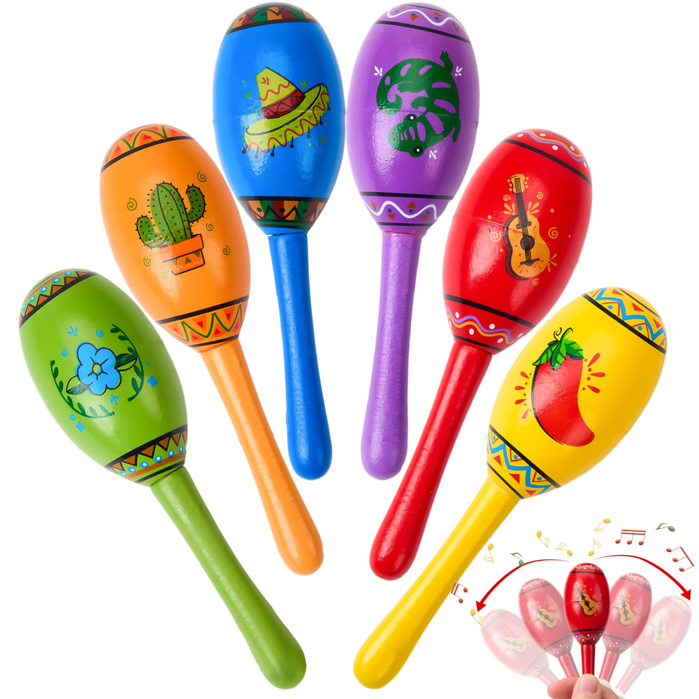 JOYIN mini wooden maracas red – vivid color boosts kids' rhythm time