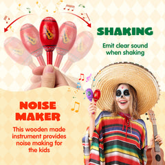 JOYIN mini wooden maracas yellow – durable wooden build for safe play