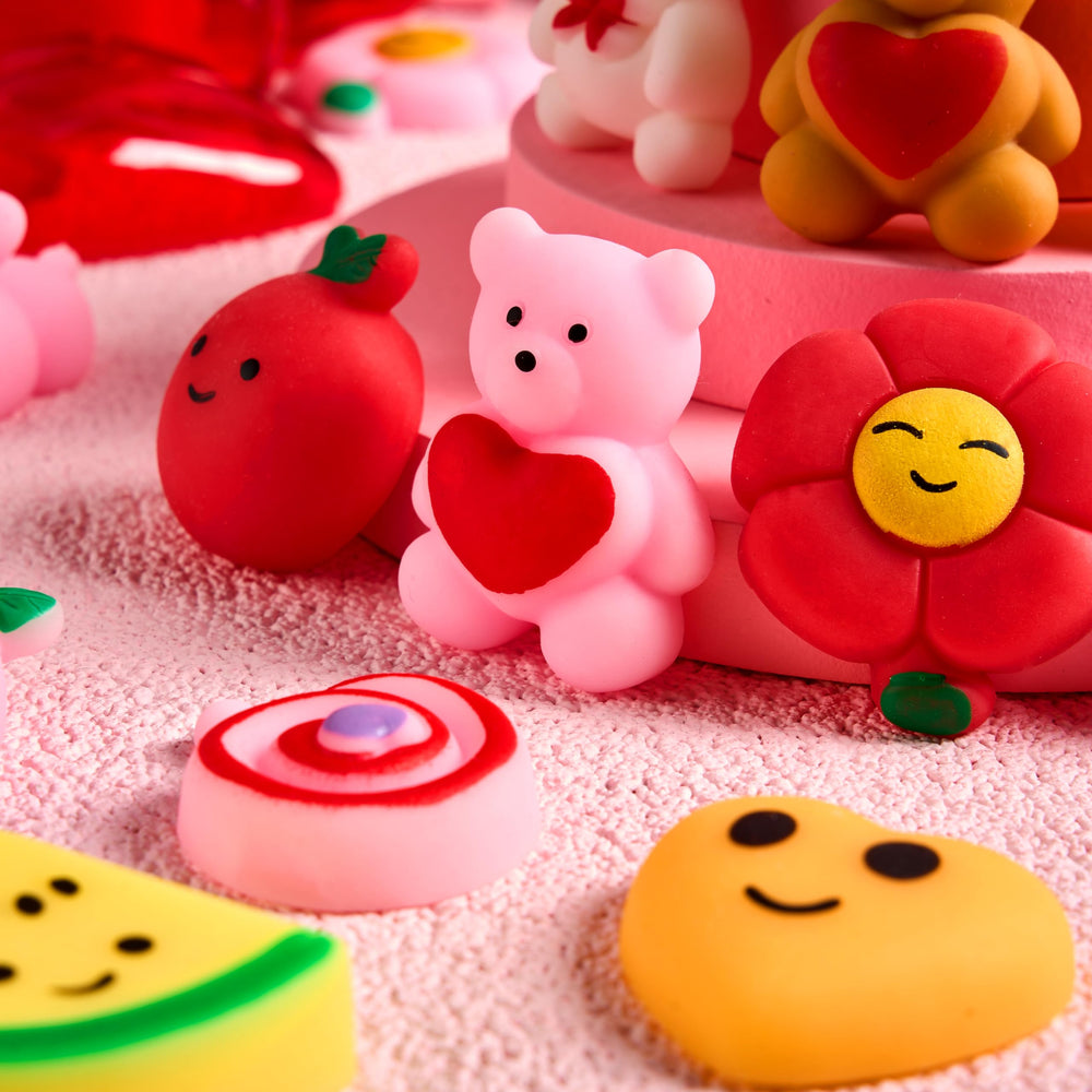 JOYIN mochi squishy toys with varied designs for stress-relief play.