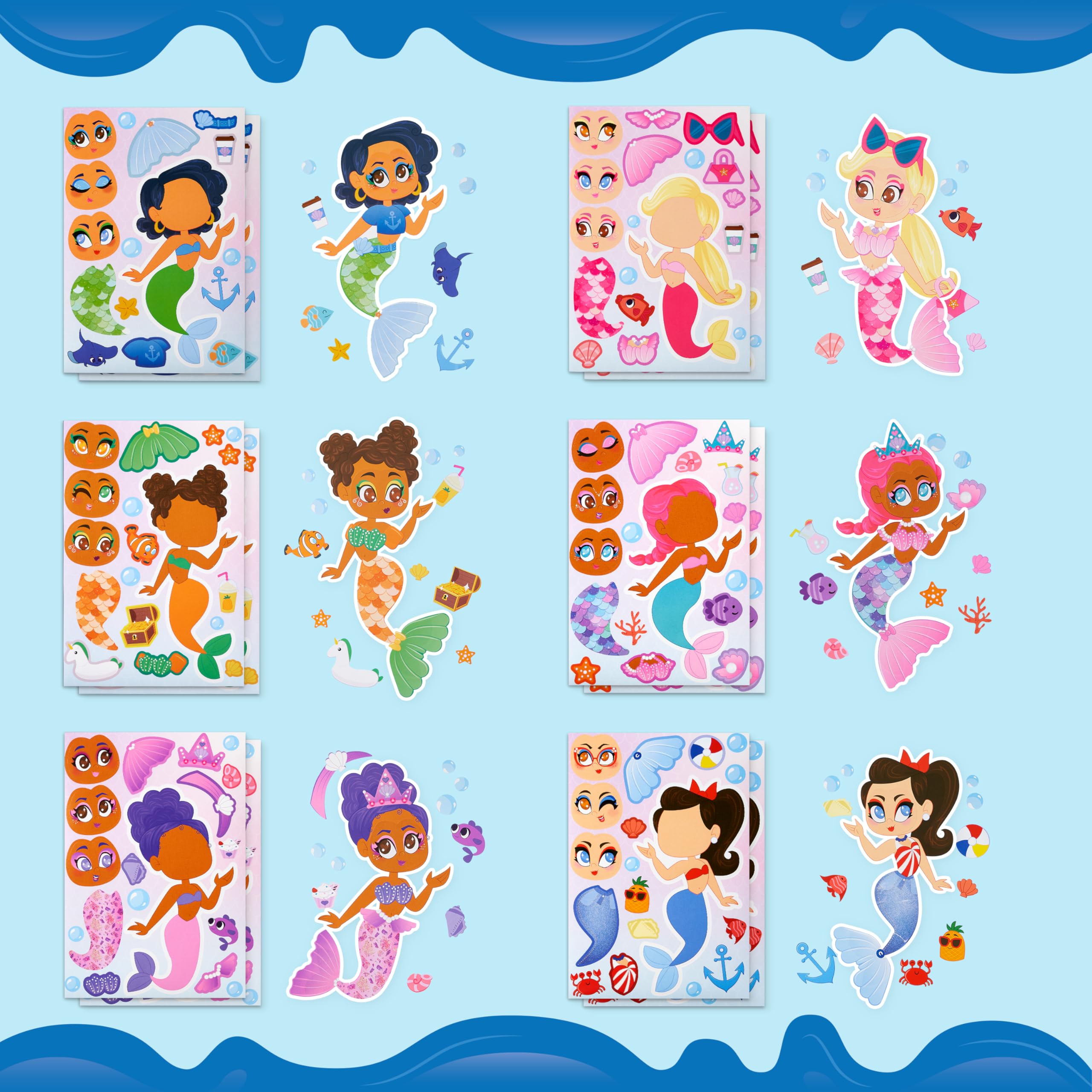 JOYIN 9x6 inch stickers enable kids to craft silly faces