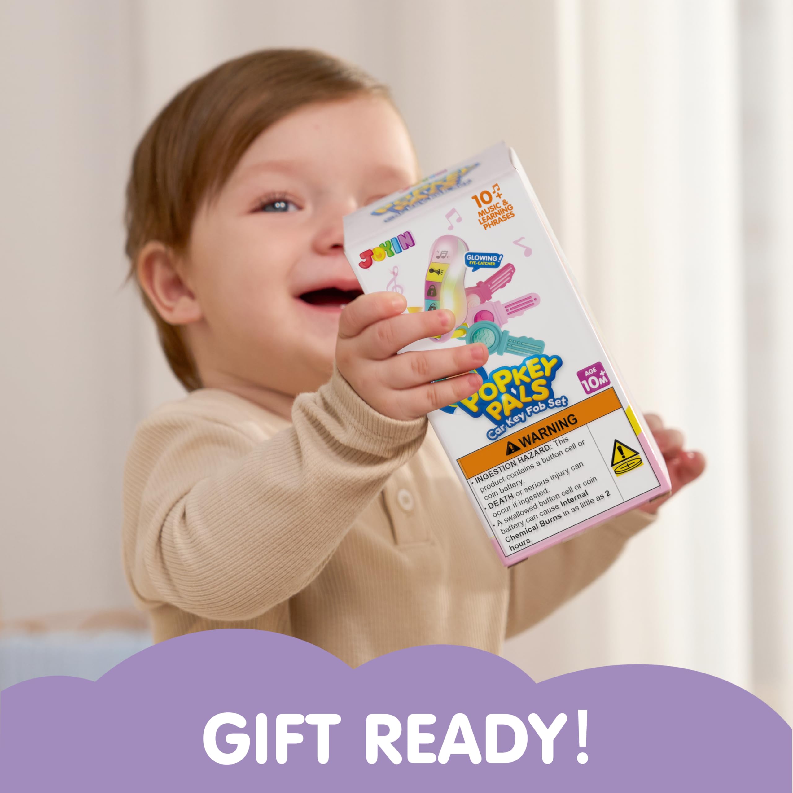 JOYIN key toy teaches numbers 1 to 3 during play.