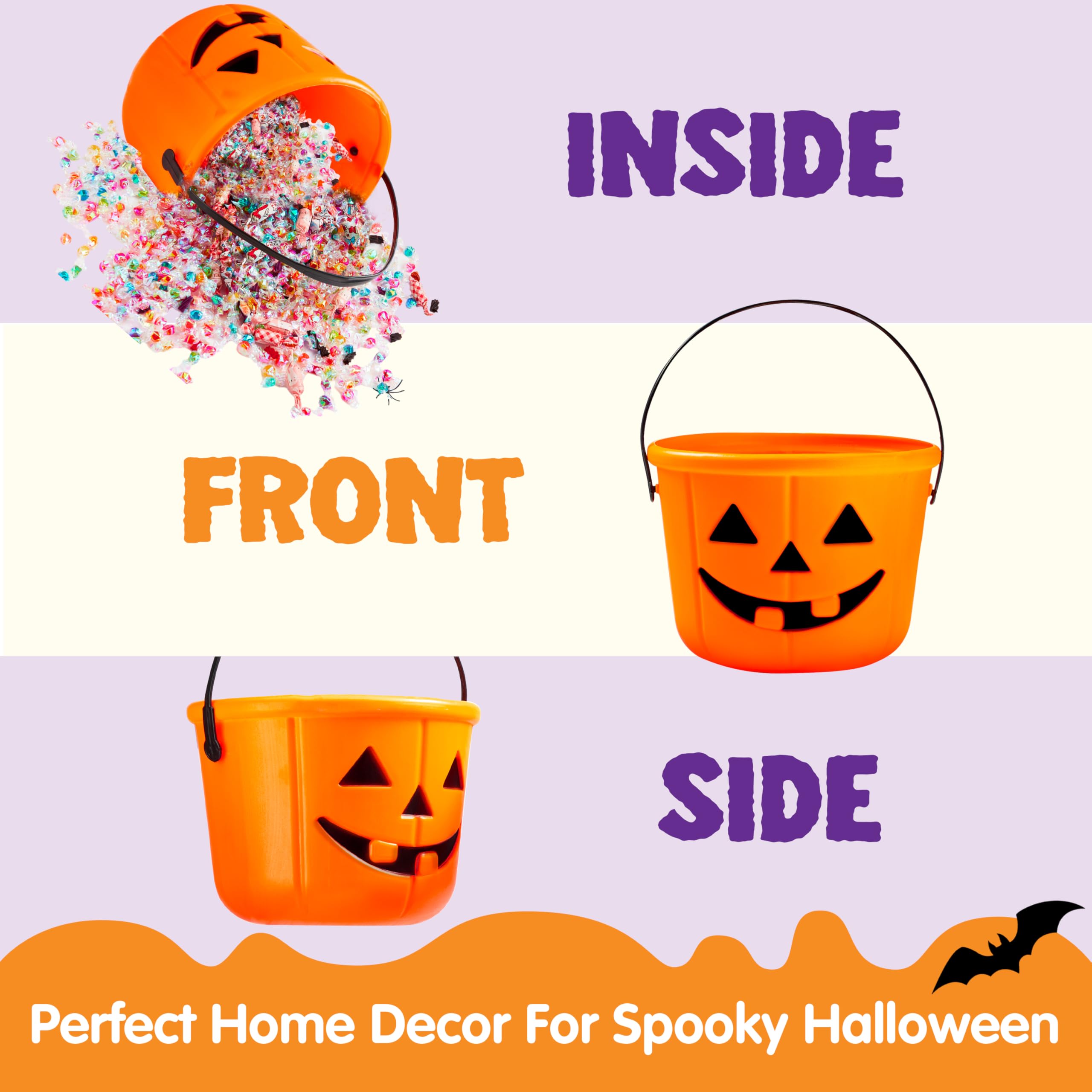 JOYIN orange Halloween pails ideal for party favors and decor.