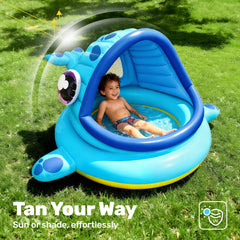 JOYIN padded-bottom kiddie pool offers soft splash time for babies.