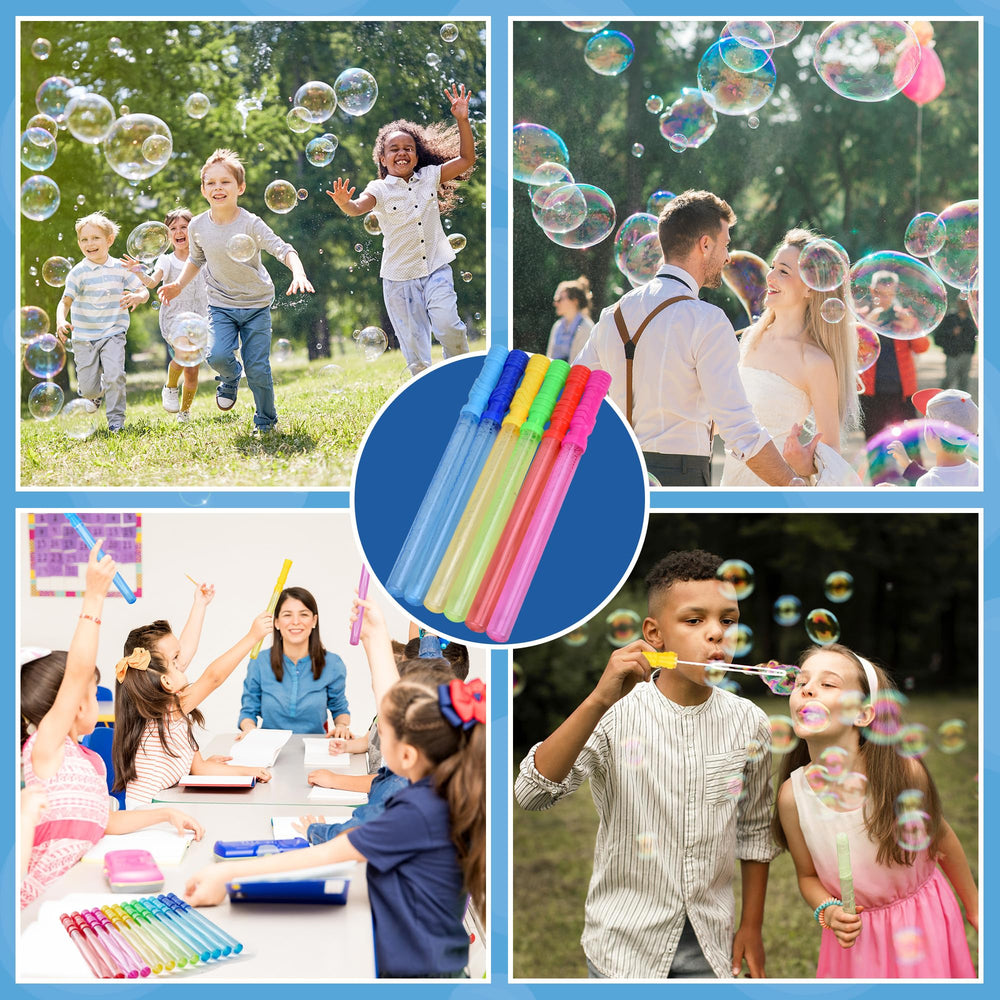 JOYIN six-color bubble wand set ideal for parties and picnics.