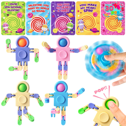 JOYIN pastel robot spinner with cards, colorful classroom prizes and gifts
