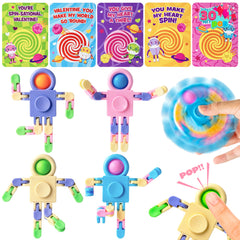 JOYIN pastel robot spinner with cards, colorful classroom prizes and gifts