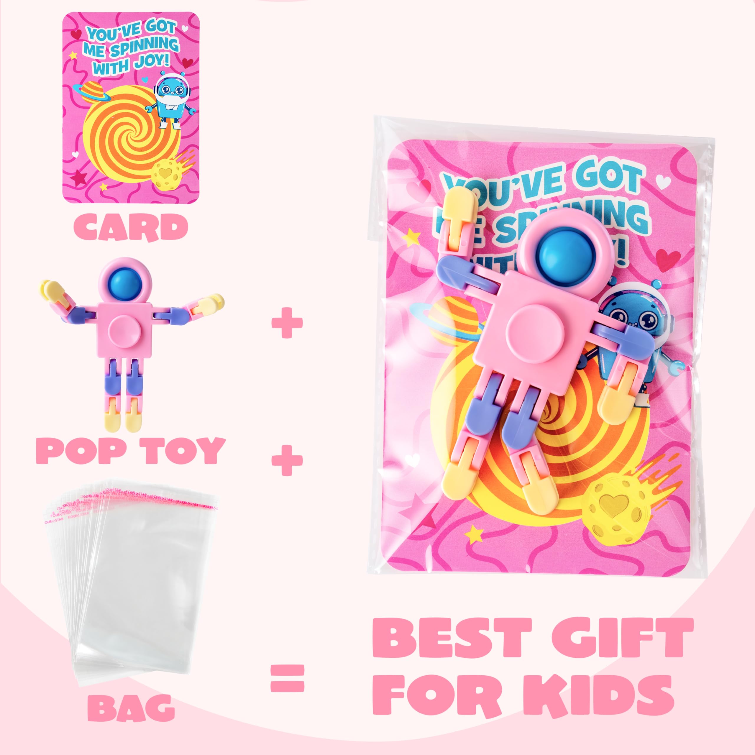 JOYIN robot spinner with cards, durable plastic and smooth spins for classroom fun