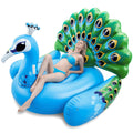 JOYIN peacock pool float with giant tail for stylish pool lounging.
