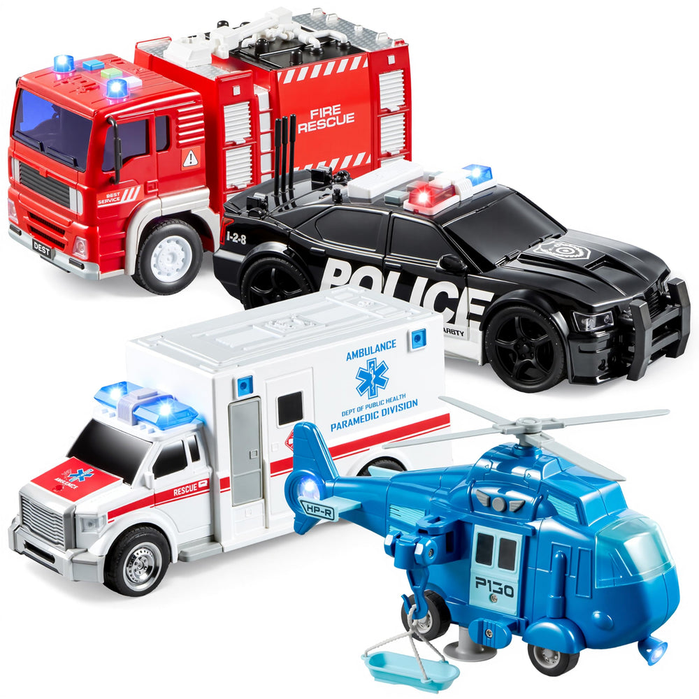 JOYIN police car with friction wheels for imaginative play and motor skill development.