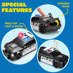 JOYIN police car toy set friction wheels in motion for dynamic play