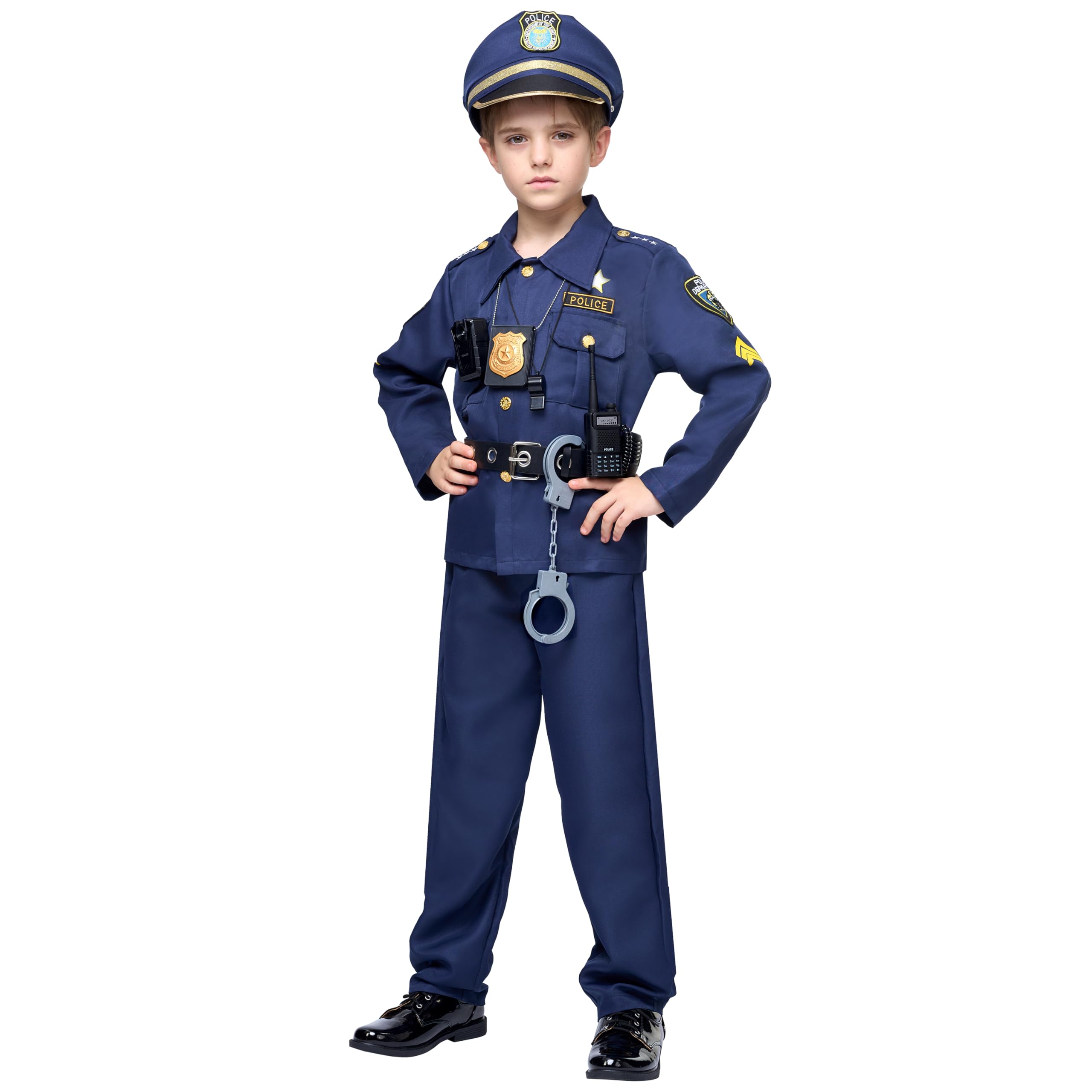 JOYIN police hat front view shows kid-friendly officer style
