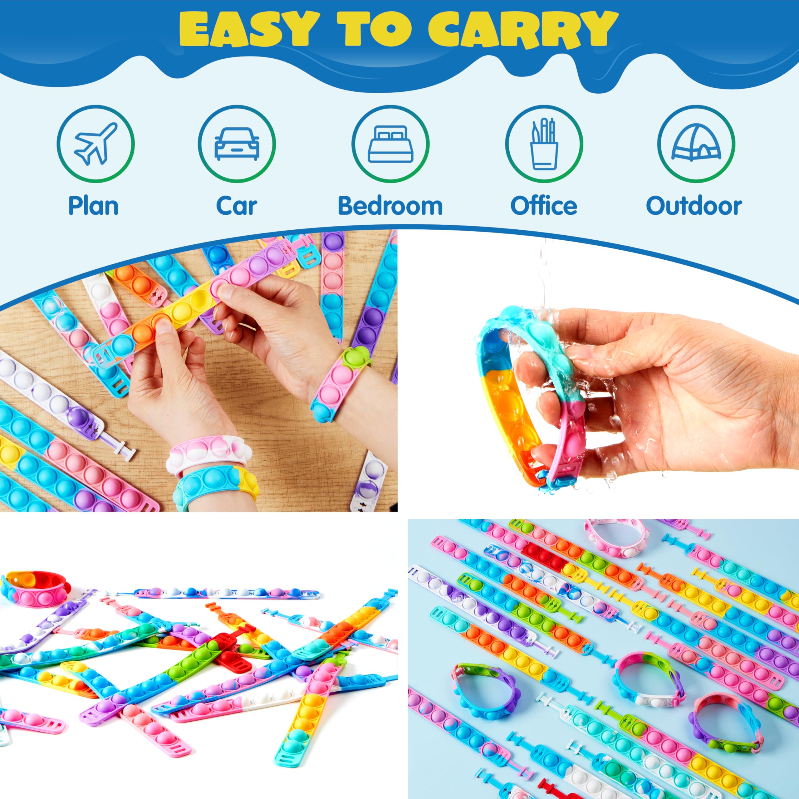 JOYIN silicone is soft, durable, and kid-friendly for repeated popping sessions.