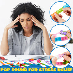 JOYIN Pop Fidget on wrist demonstrates portable stress-relief during breaks.