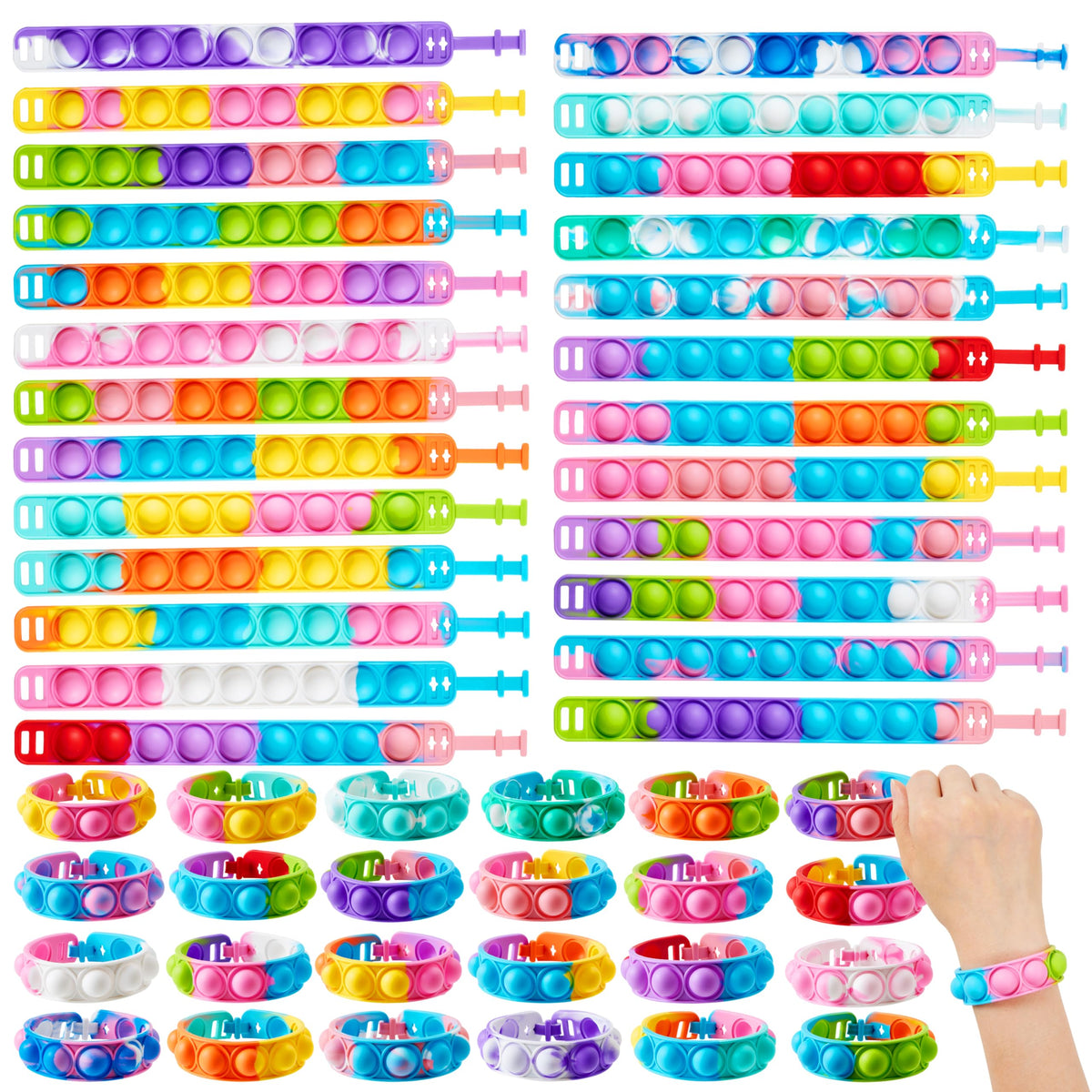 JOYIN Pop Fidget Toys bulk 25-pack in bright colors for party favors and stress relief.