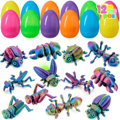 JOYIN prefilled Easter eggs with 3D insects show poseable bugs for party favors.
