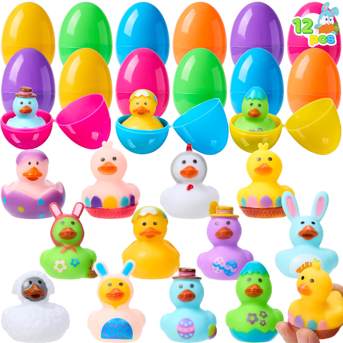 JOYIN prefilled Easter eggs with rubber ducks ready for an exciting egg hunt