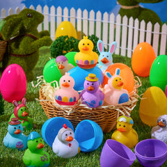JOYIN Easter eggs with varied rubber duck designs for colorful play