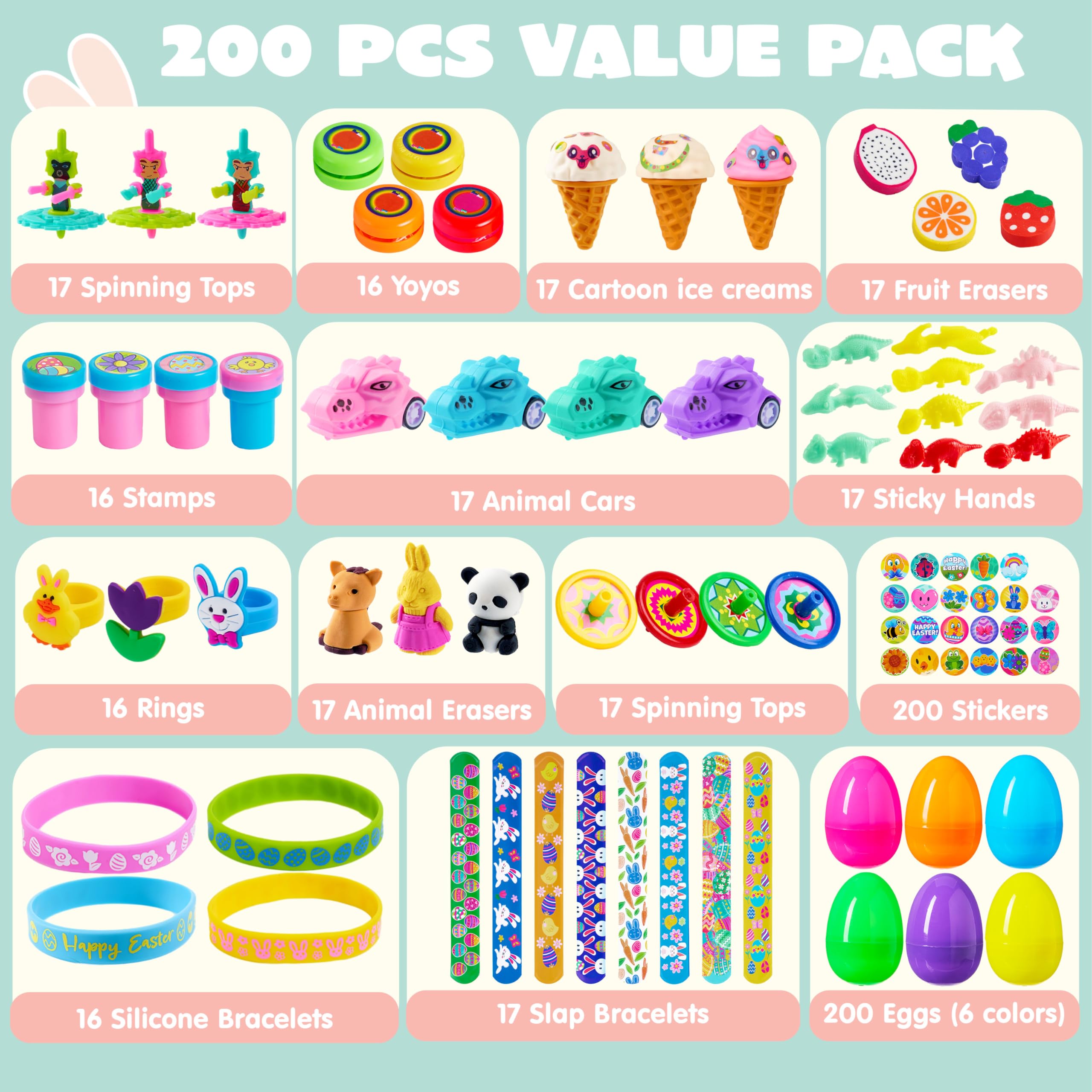 JOYIN prefilled eggs with toy variety for surprise-filled egg hunts.