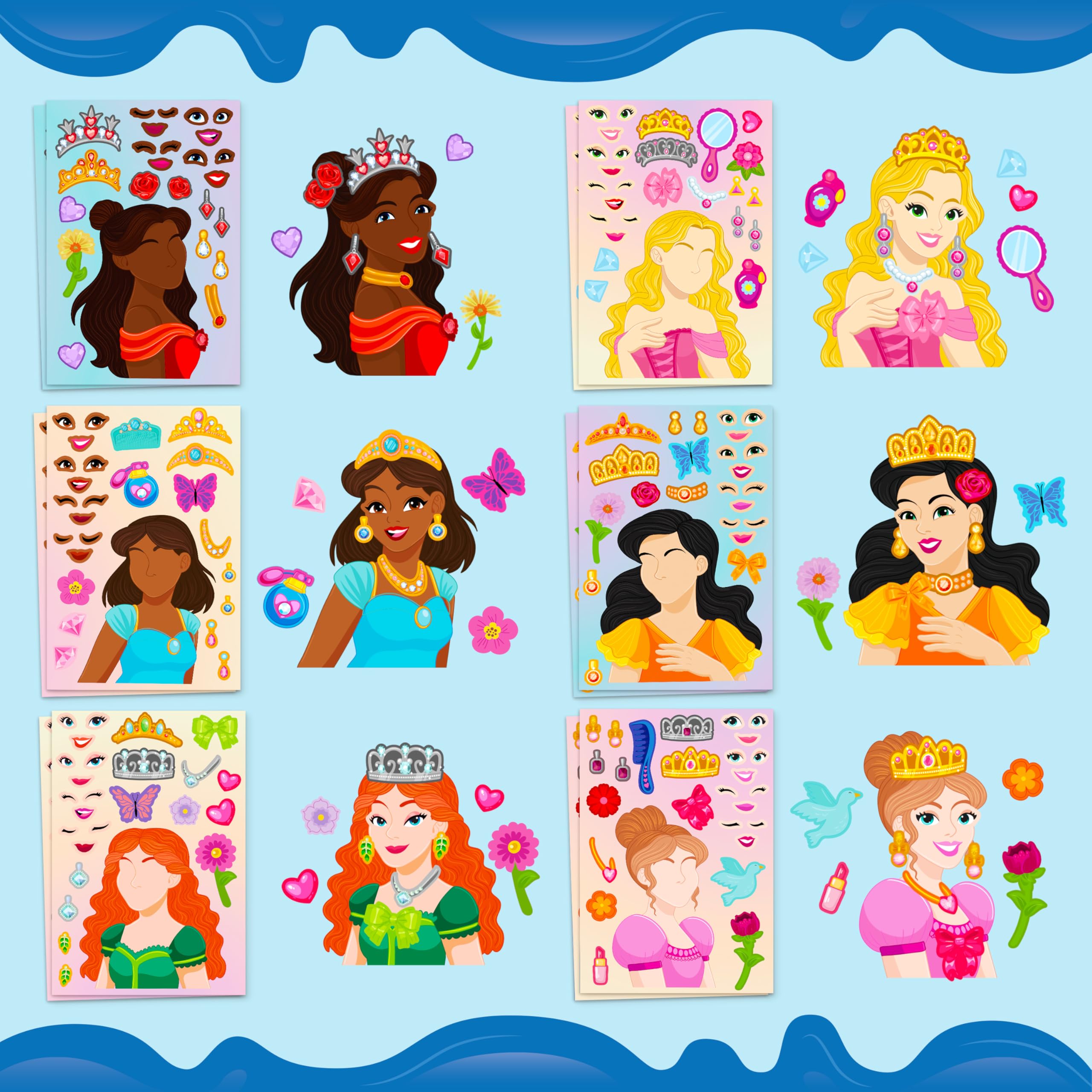 JOYIN Princess eyebrows stickers design for expressive facial art.