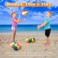 JOYIN rainbow beach ball color variety; eye-catching hues for lively games.
