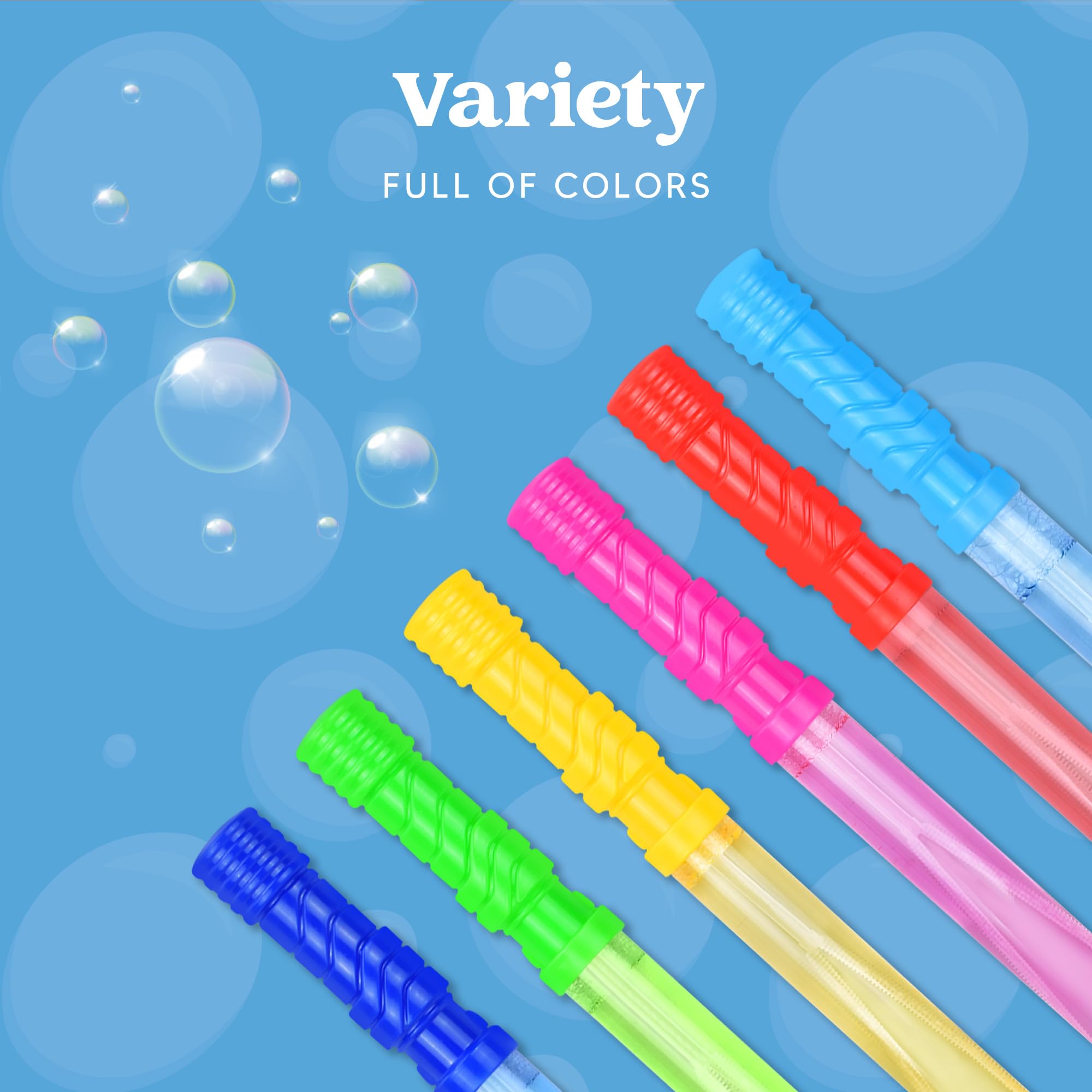 JOYIN refill bubble solution for continuous, colorful bubble action.