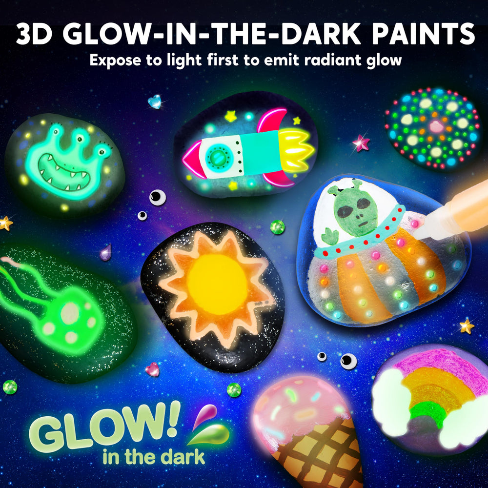 JOYIN Rock Paint Kit metallic paints add sparkling details to rocks