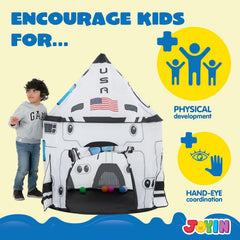 JOYIN rocket ship play tent easy-clean polyester surface