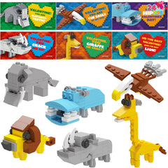 JOYIN safari animal building-block cards pack for classroom prizes and party favors
