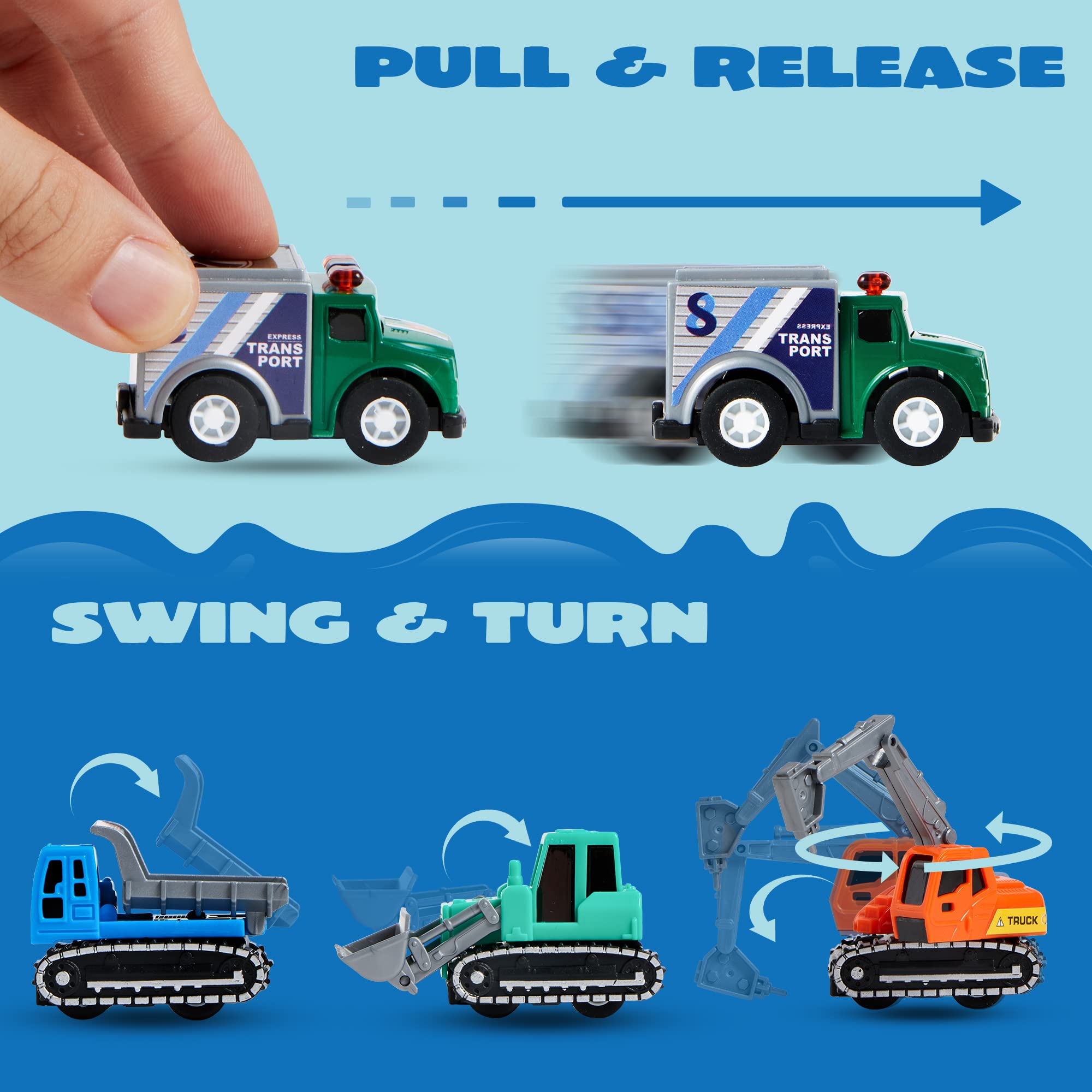 JOYIN safe ABS plastic design ensures durable, non-toxic toy vehicles for kids' daily fun.