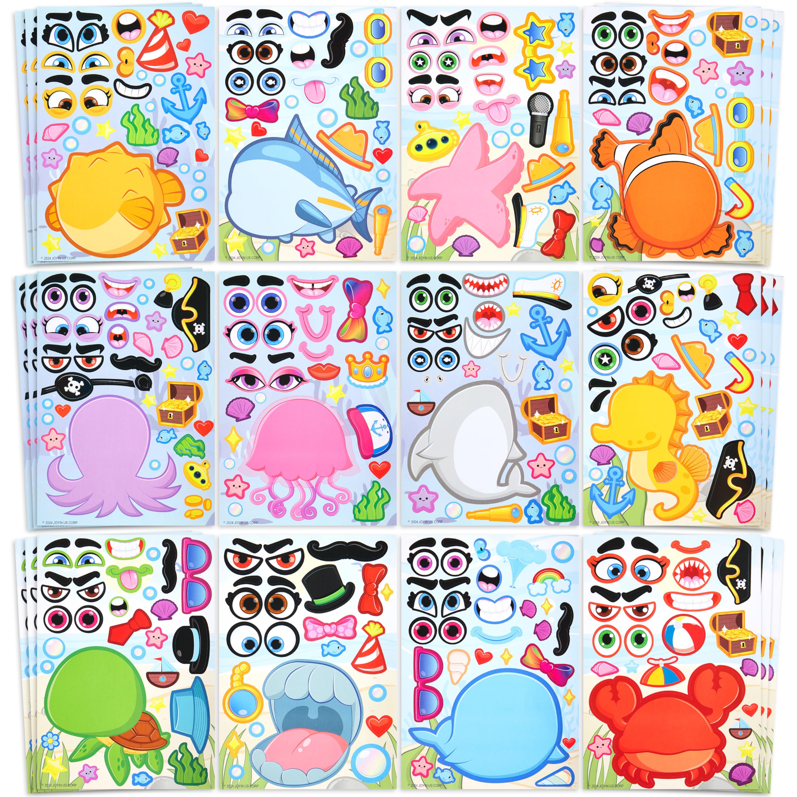 JOYIN sea animals stickers pack for kids' crafts and party favors