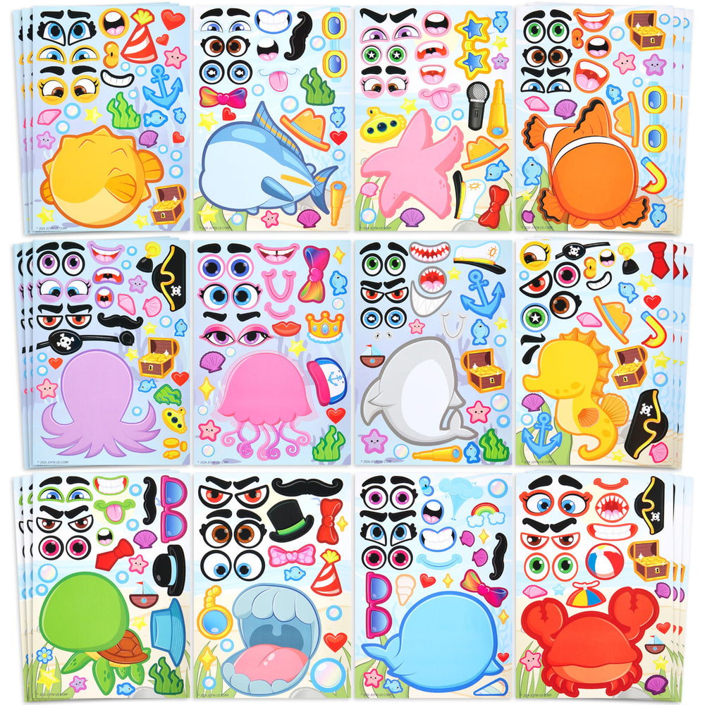 JOYIN sea animals stickers pack for kids' crafts and party favors