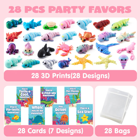 JOYIN seven-design ocean-themed cards add variety to valentine giveaways.