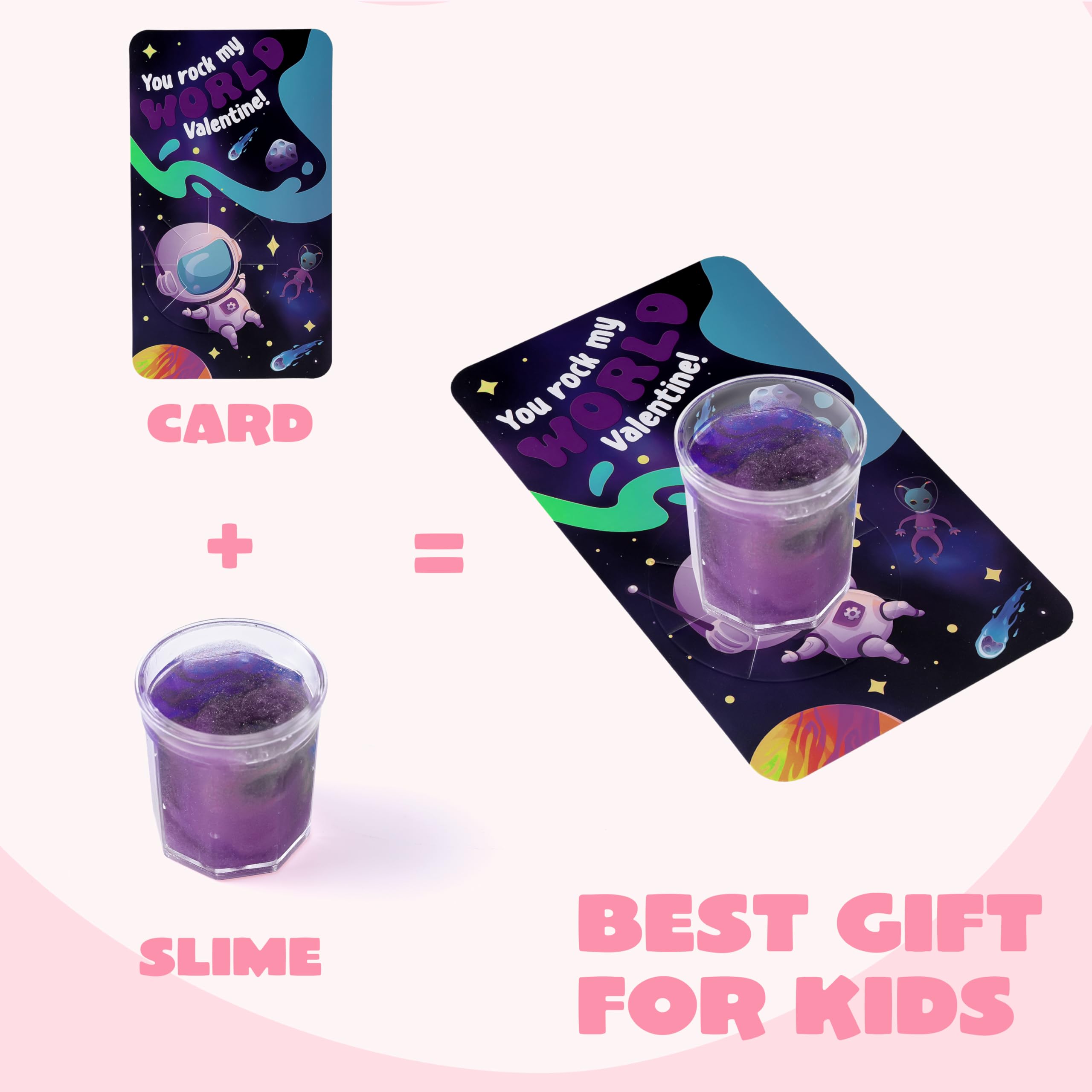 JOYIN slime and cards assembly visual for easy classroom prize ideas.