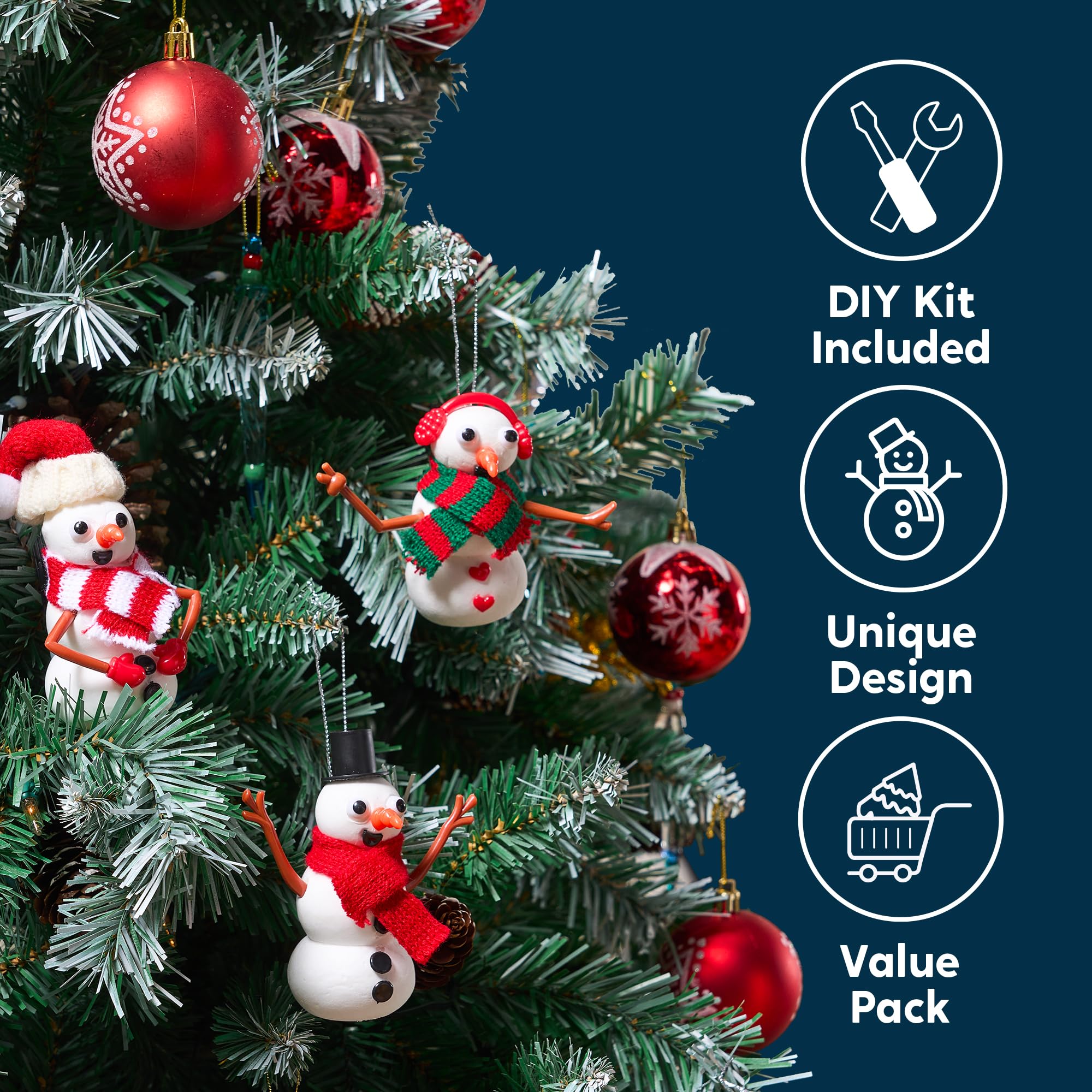 JOYIN snowman noses, eyes, and arms provide playful details for each cute figure