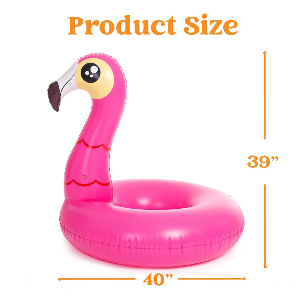 JOYIN flamingo float with a roomy seat ideal for shared pool time.