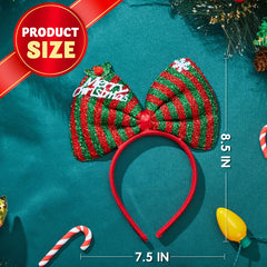 JOYIN sparkling red Santa bell headband shines in photos and stage costume play