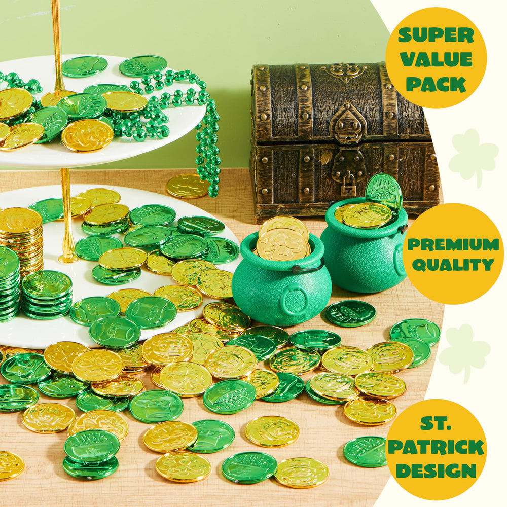 JOYIN St Patrick's coins gold hat pattern enhances garlands and photo props