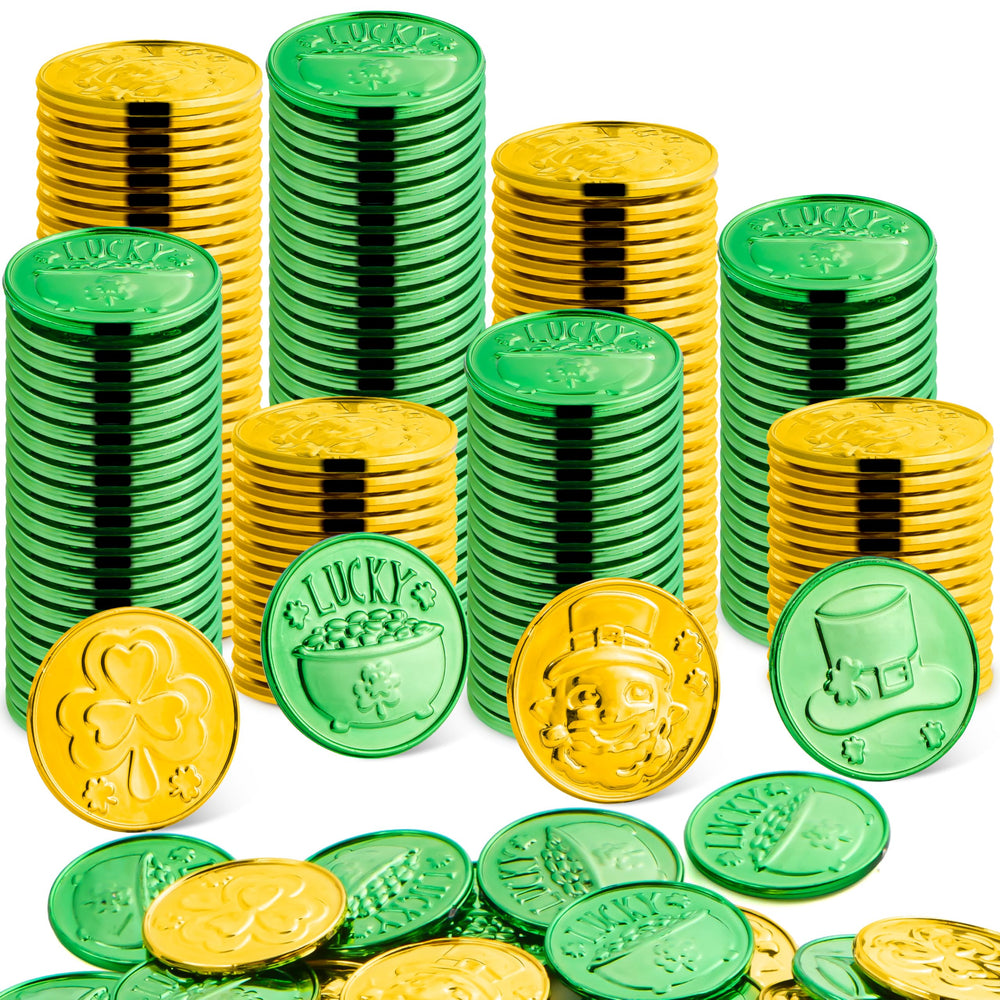 JOYIN St Patrick's coins gold leprechaun pattern adds vibrant accents to tables