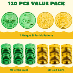JOYIN St Patrick's coins green cauldron pattern creates playful centerpieces