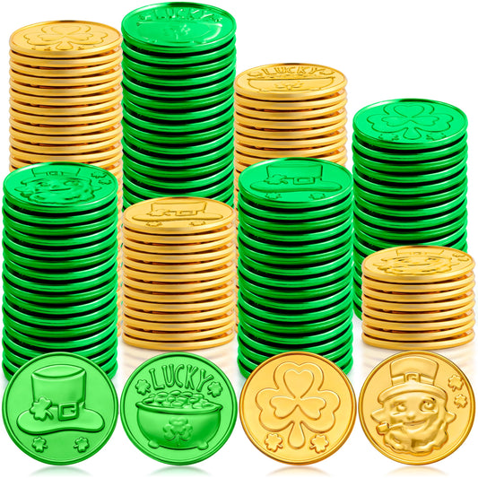 JOYIN St Patrick's coins green shamrock pattern for festive decor and party favors